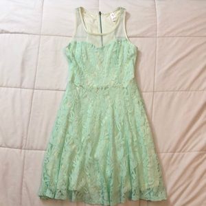 Teal lace dress